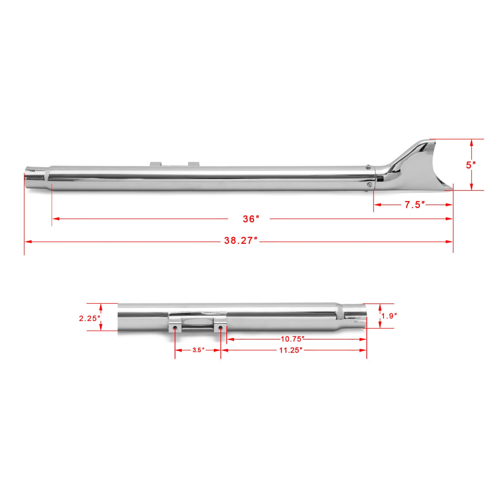 36'' Motorcycle Exhaust Muffler Pipe For Harley Davidson