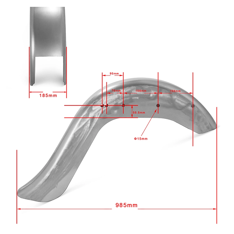 Extended Steel Rear Fender For Harley