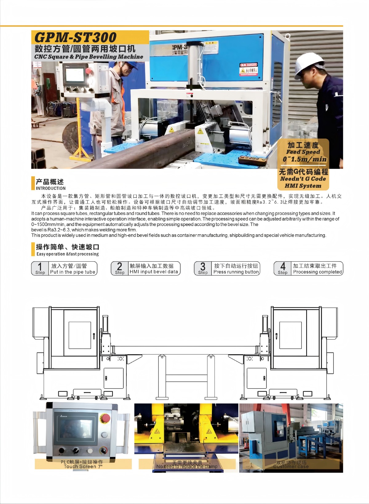 2.1 参数表 1 CNC Square & Pipe Beveling Machine