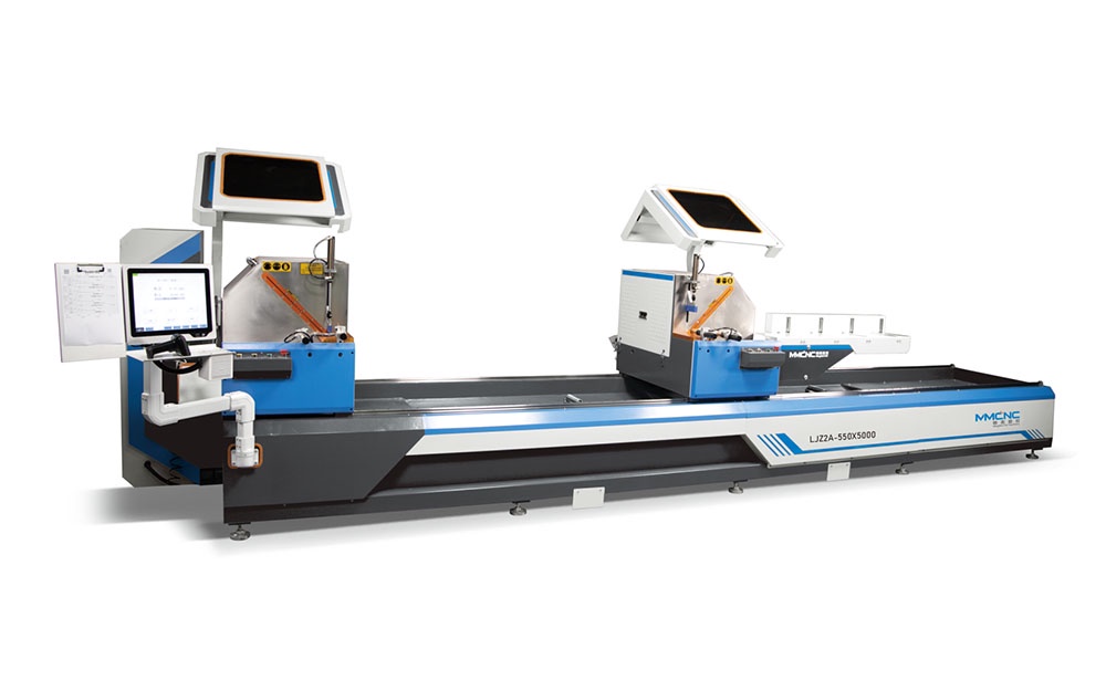 LJZ2A-550X5000 Aluminum CNC Double head cutting saw with 45 cutting angle