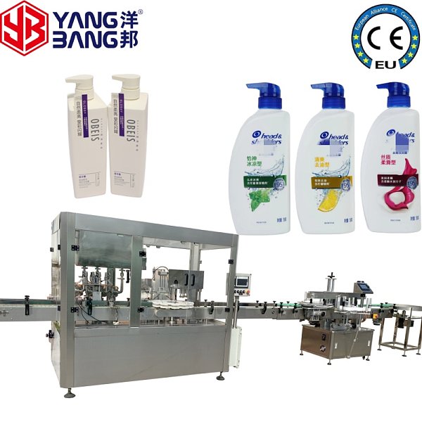 آلة تعبئة عالية الدقة YB-J4 بأربع رؤوس، بسعة 1000 مل لمنتجات غسول الجسم والصلصات والكريمات التجميلية ومنتجات العناية اليومية