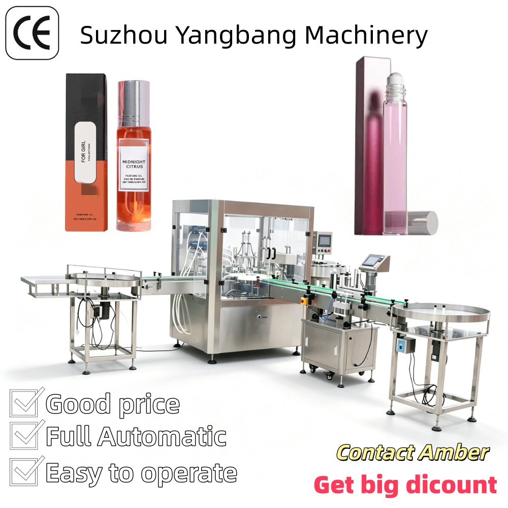 عطر رول Y4 YB-Y4 الأوتوماتيكية لتعبئة العطور لزجاجات رول أون الكروية، معدات تعبئة زيت العطور، من الفولاذ المقاوم للصدأ SUS304