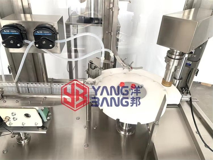 Ligne intelligente de pesage et de remplissage de vernis à ongles en gel YB-Y2, semi-automatique à 2 têtes, pour poudres et liquides, pour flacons en verre, haute précision