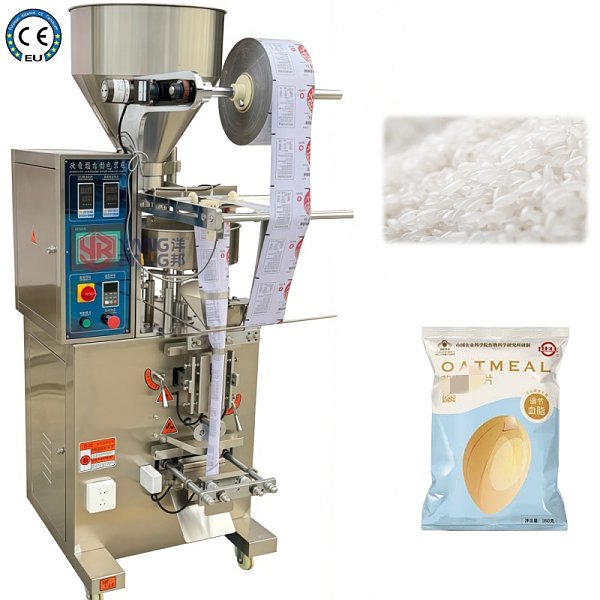 YB-300K Machine d'emballage de granulés de riz à grande vitesse, commande PLC, remplissage et scellage verticaux automatiques de 1.8Kw pour produits alimentaires en granulés