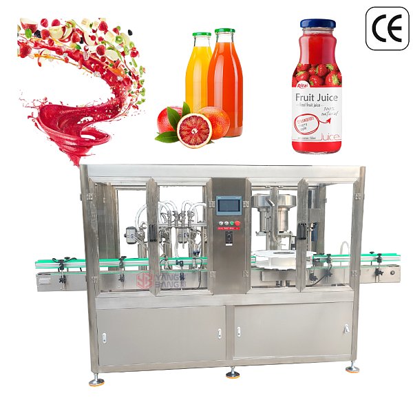 Ligne de production automatique de remplissage de jus en acier inoxydable 304/316 YB-YG4 pour jus avec pulpe de fruits et système de conditionnement de boissons liquides