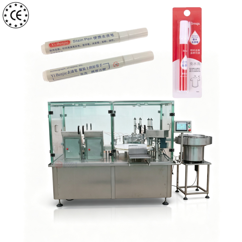 Machine de remplissage automatique de stylos détachants YB-Y4 complète pour liquide détergent d’entretien du linge