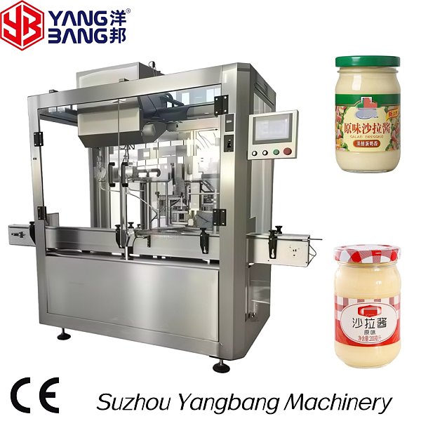 YB-J4B Machine automatique de remplissage de sauce pour salade à grande vitesse, remplisseuse de pots à servo-entraînement pour pâtes, anti-goutte