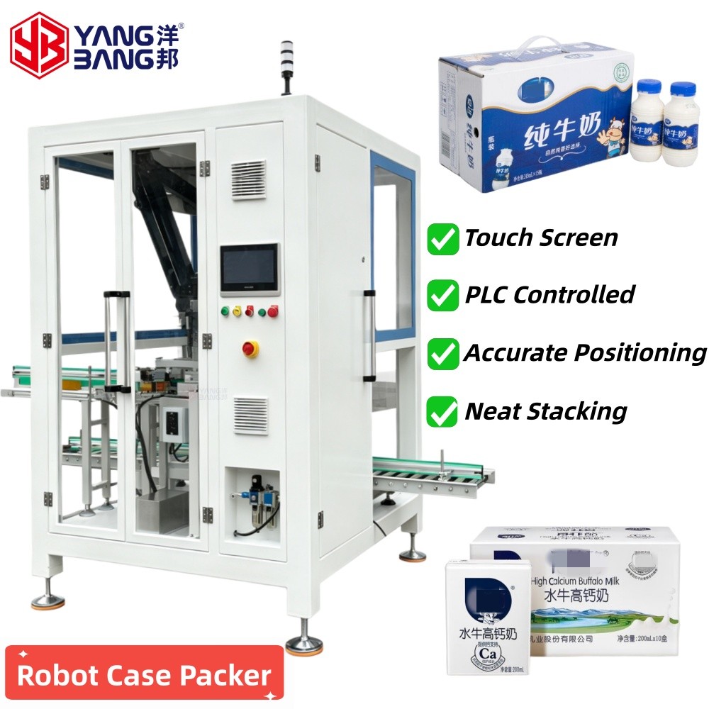YB-ZX1300-2S Machine automatique d'emballage en caisses à robot 2 axes au prix usine pour bouteilles, bocaux et canettes en verre et en plastique, facile à utiliser