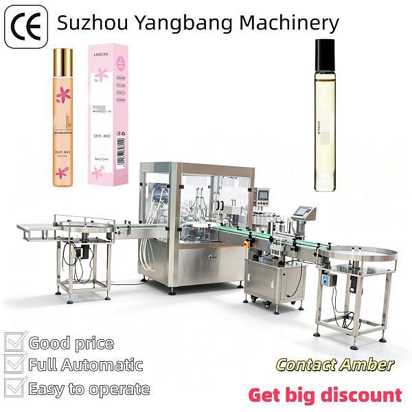 Machine de remplissage automatique de petits flacons de parfum à bille, équipement de remplissage de liquide pour flacons de parfum roll-on entièrement automatique destiné aux usines de cosmétiques