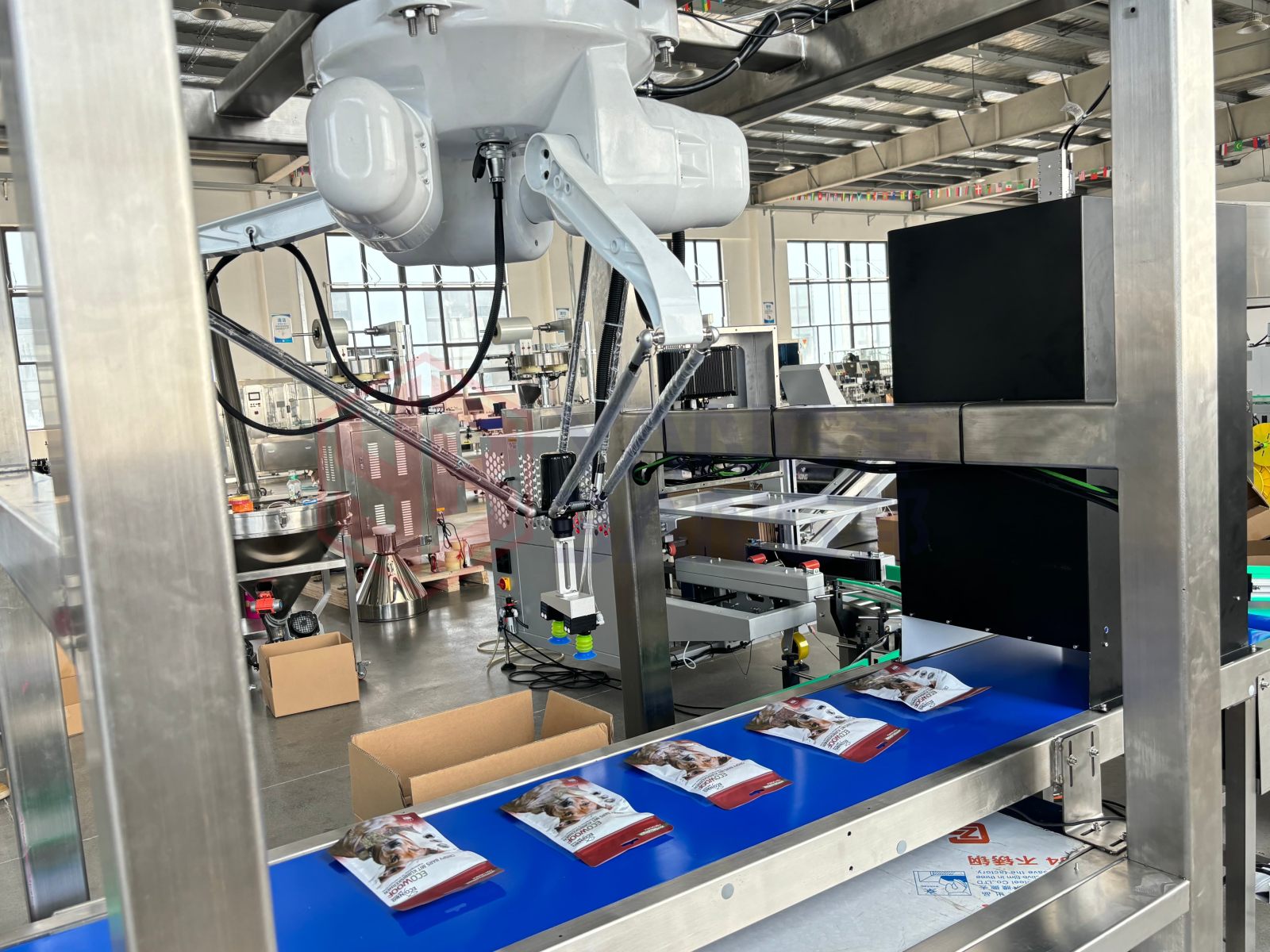 Brazo manipulador robótico de recogida y colocación automático YB-ZXA, robot delta para el envasado en cajas de detergente en polvo