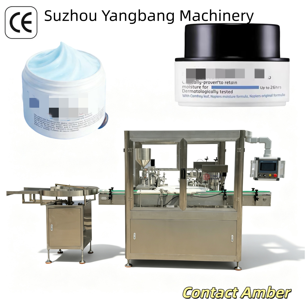 Máquina automática de tapado por rosca de un solo cabezal YB-J1B para equipo de apriete de tapas de botellas de crema facial, loción y cosméticos