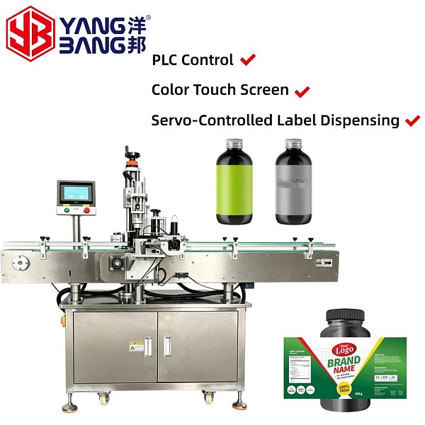Máquina etiquetadora vertical totalmente automática YB-LT80, equipo de etiquetado, máquina etiquetadora de envases, máquina aplicadora de etiquetas para botellas