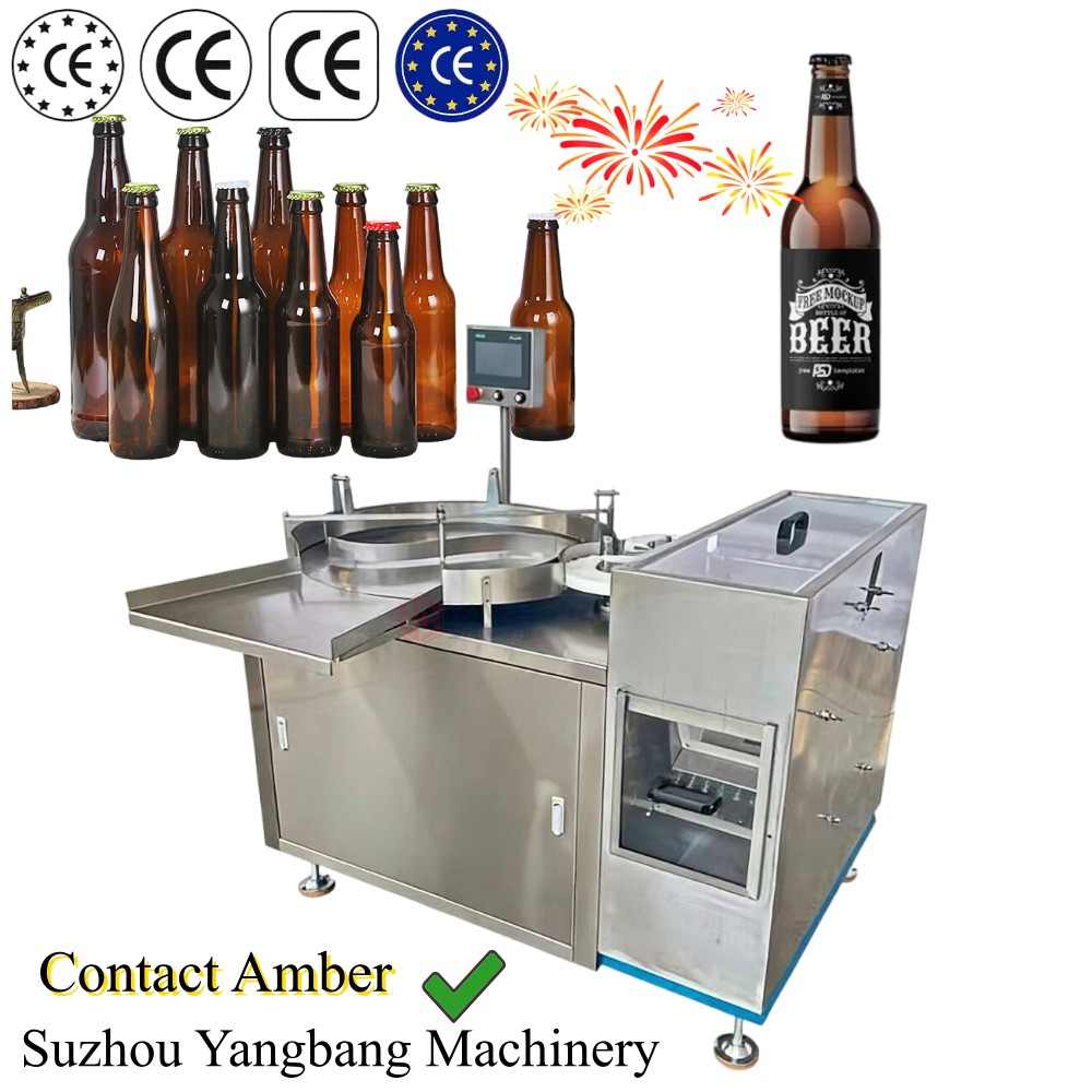 ZX100 21_ Máquina automática rotativa de lavado y enjuague con aire de botellas YB-ZX100 para botellas de vidrio/plástico