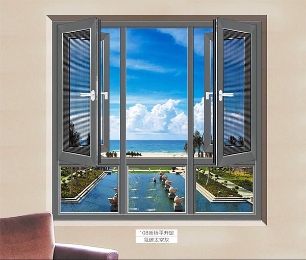 108 thermally broken casement window, fluorocarbon space gray