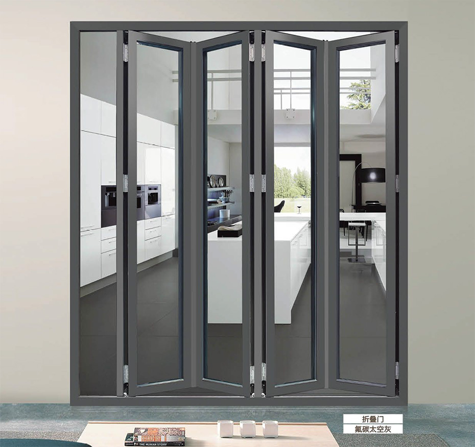 Folding door fluorocarbon space gray