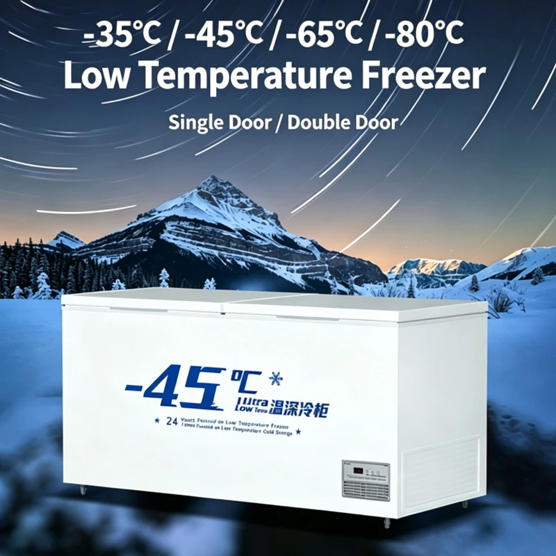 Large Capacity -35°C~-80°C Ultra Low Temperature Chest Deep Freezer