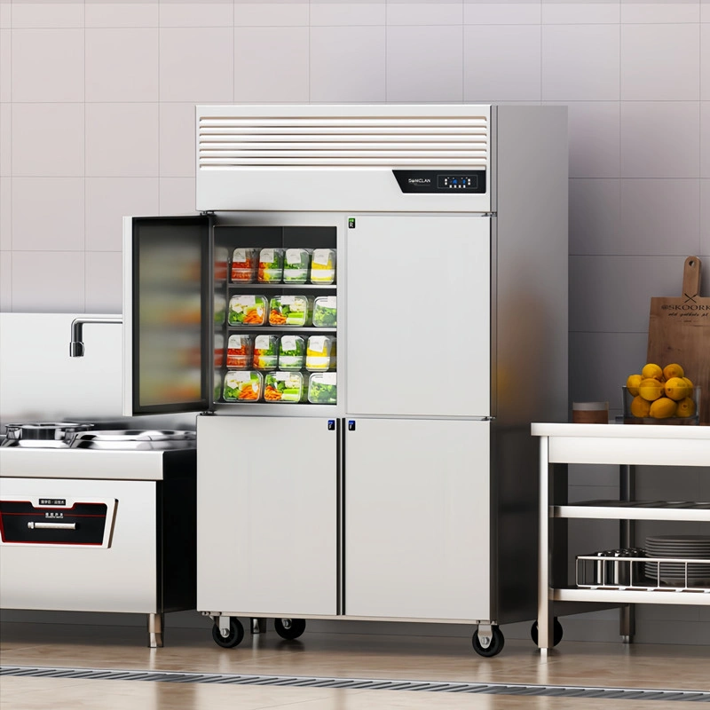 Commercial Upright Refrigerator 1/2/4/6 Door Stainless Steel Reach In Chiller Freezer Dual Temp Catering Kitchen Fridge