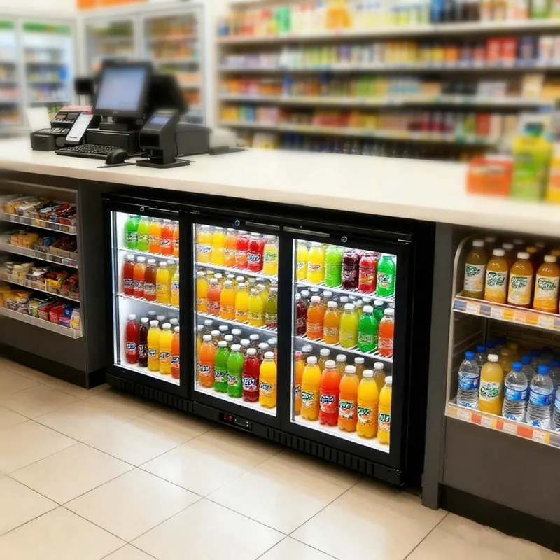 Small Beer & Beverage Display Cooler with Digital Temperature Display, Back Bar Chiller Cocktail Station Refrigerator