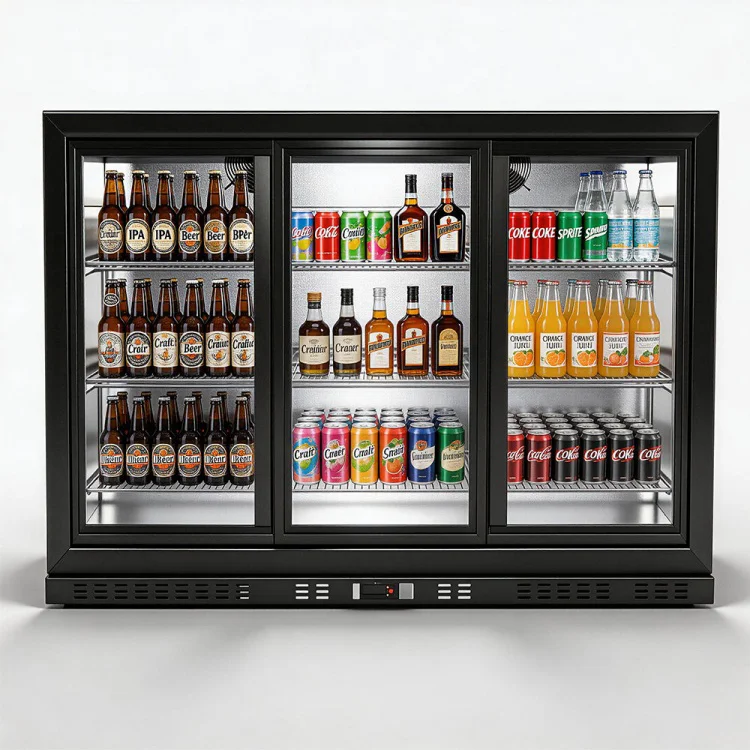 Small Beer & Beverage Display Cooler with Digital Temperature Display, Back Bar Chiller Cocktail Station Refrigerator