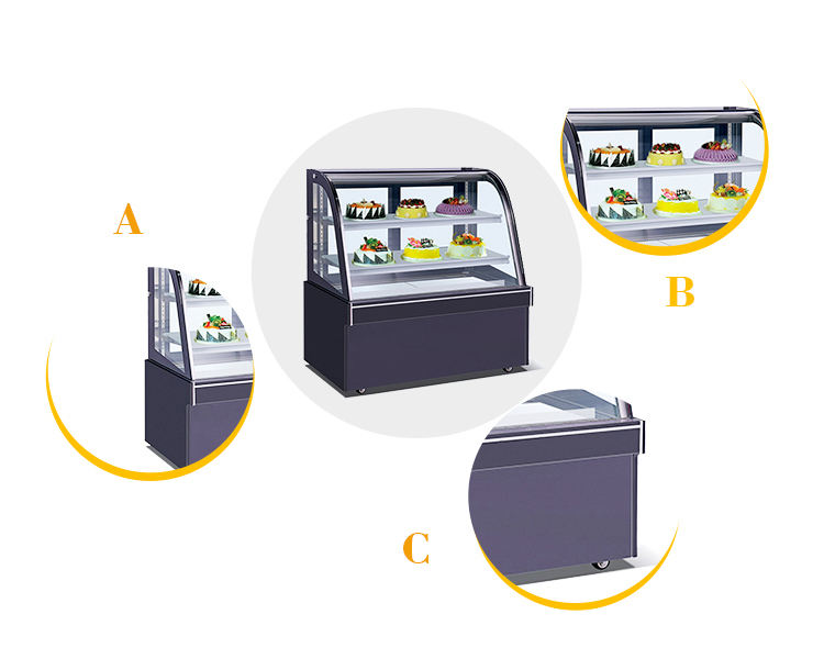 Mini Countertop Curved Cake Showcase Small Desktop Dessert Display Refrigerator