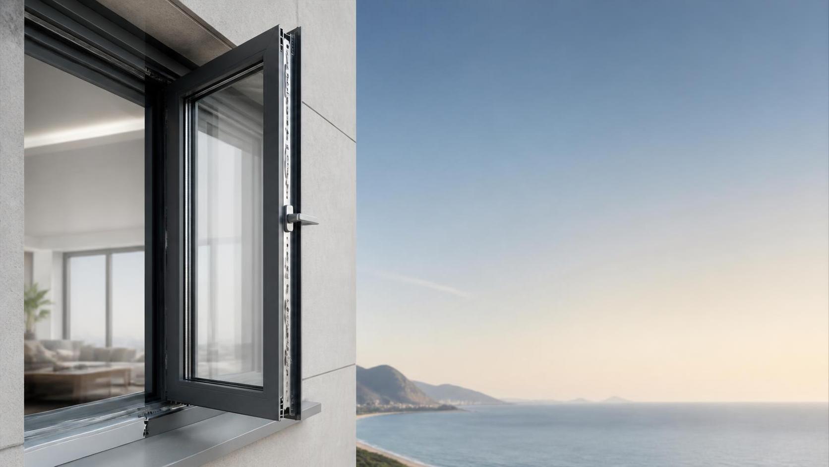 GFRPU Outward‑Opening Casement Window, Salt‑Spray Corrosion‑Resistant Fiberglass Composite Window for Coastal Villa Residential Building