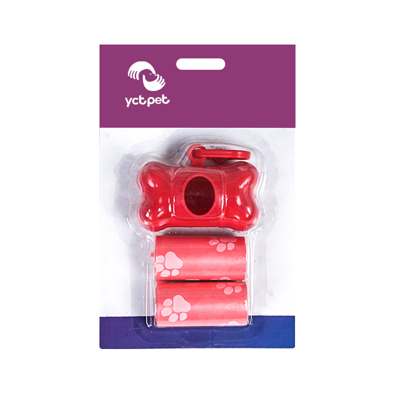 Dog Poop Bags(1 bone dispenser+ 2 rolls with blister card)
