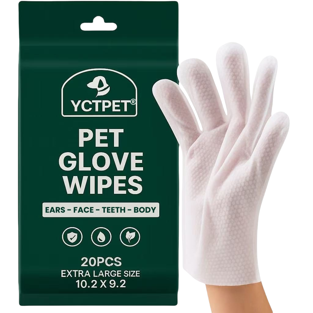 Pet grooming glove wipes