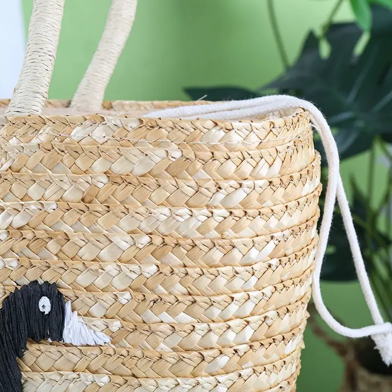 中国刺繍の編み込みショルダーバッグ