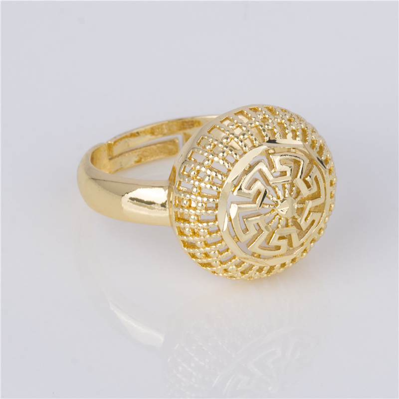 Gold Color Honeycomb Dome Ring - Leaf Cutout Filigree Adjustable Statement Ring Gold Color Honeycomb Dome Ring - Leaf Cutout Filigree Adjustable Statement Ring