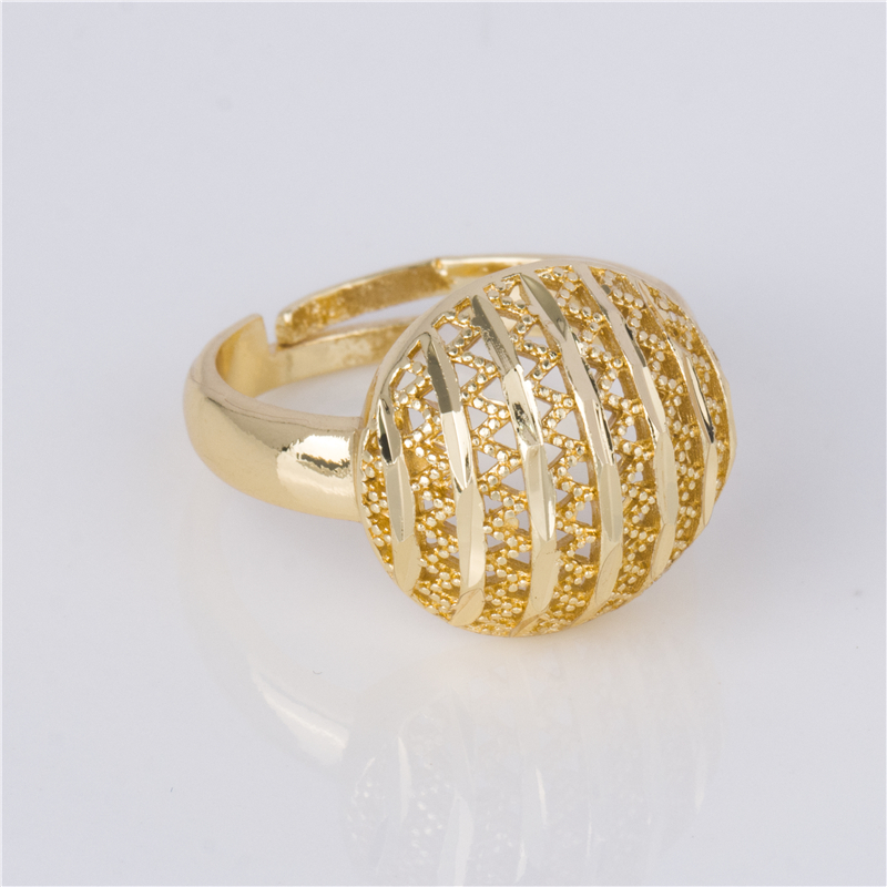 Gold Color Flower Medallion Ring - Layered Petal Adjustable Statement Ring Gold Color Flower Medallion Ring - Layered Petal Adjustable Statement Ring