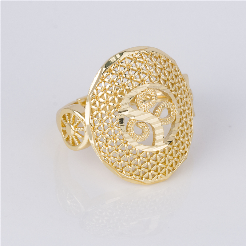 Gold Color Square Dome Ring - Filigree Adjustable Cocktail Ring Gold Color Square Dome Ring - Filigree Adjustable Cocktail Ring
