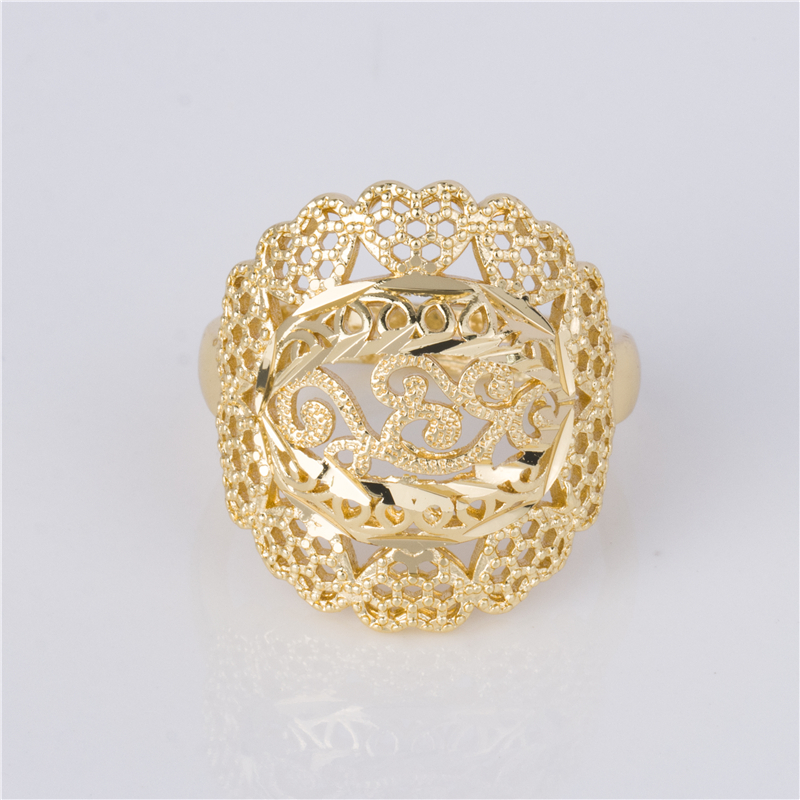 Gold Color Fluted Dome Ring - Ribbed Band Polished Adjustable Ring Gold Color Fluted Dome Ring - Ribbed Band Polished Adjustable Ring