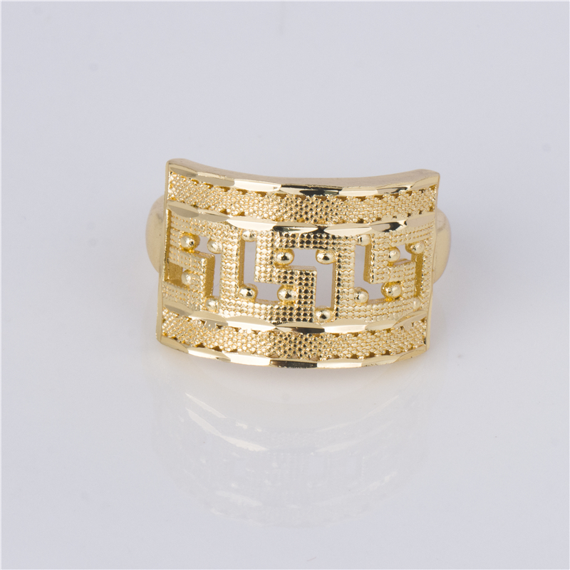 Gold Color Greek Band Ring - Meander Wide Statement Adjustable Ring Gold Color Greek Band Ring - Meander Wide Statement Adjustable Ring