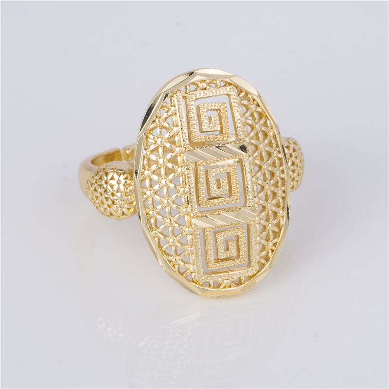 Gold Color Oval Signet Ring - Greek Key Filigree Adjustable Design Gold Color Oval Signet Ring - Greek Key Filigree Adjustable Design