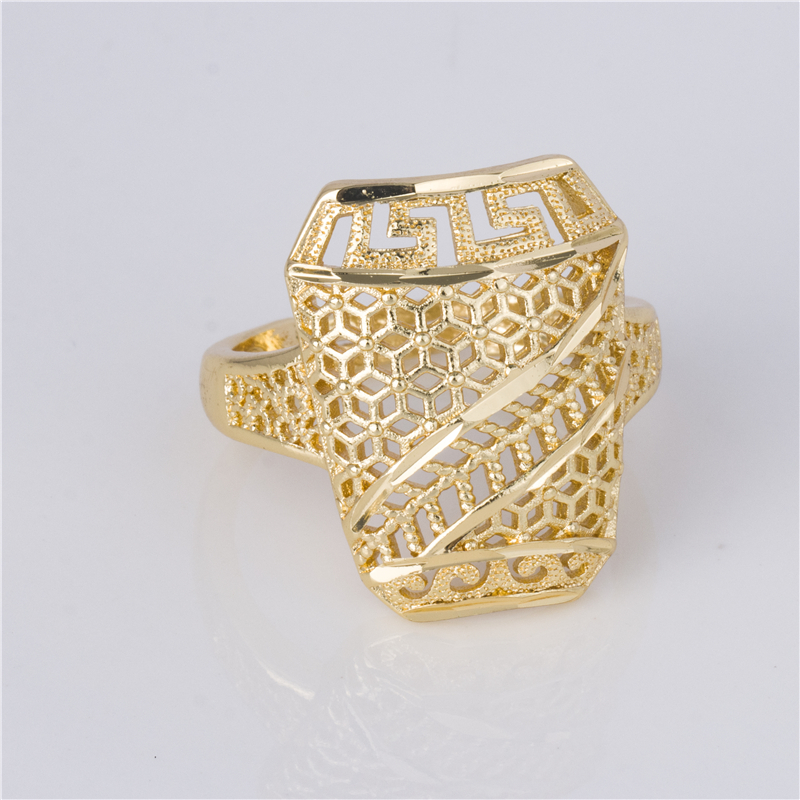 Gold Color Shield Ring - Greek Key Filigree Royal Adjustable Ring Gold Color Shield Ring - Greek Key Filigree Royal Adjustable Ring