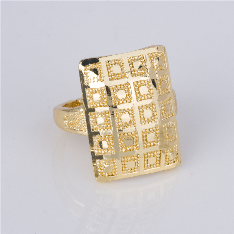 Gold Color Grid Signet Ring - Rectangle Engraved Adjustable Band Gold Color Grid Signet Ring - Rectangle Engraved Adjustable Band