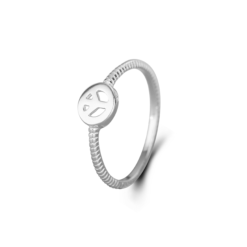 925 Sterling Silver Peace Sign Ring - Twisted Rope Band Stacking Ring for Women, Everyday Fine Jewelry