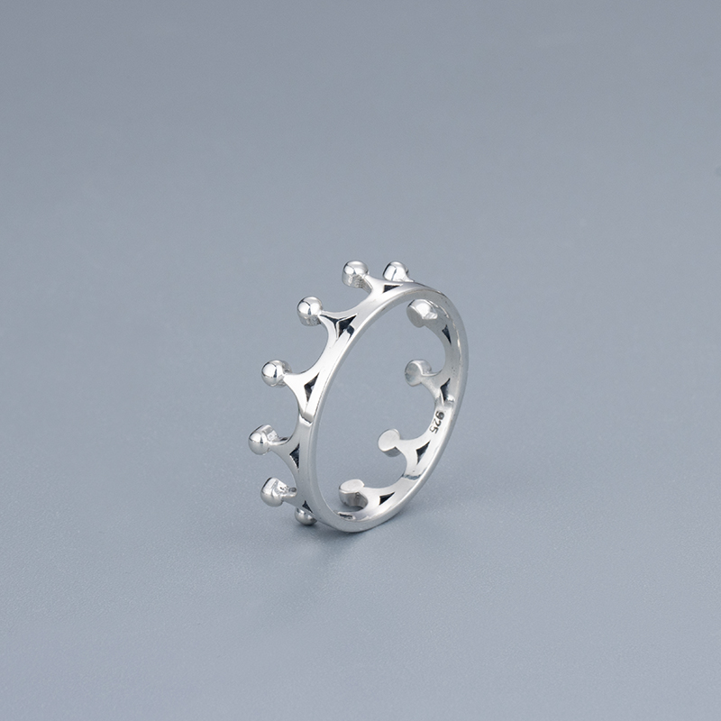 925 Sterling Silver Crown Ring - Five-Point Princess Crown Band, Fairytale Statement Jewelry for Women