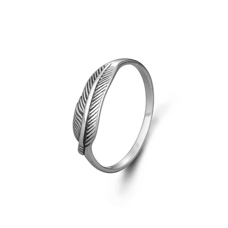 925 Sterling Silver Feather Ring - Wrap-Around Plume Band, Boho Nature Jewelry Gift for Women 925 Sterling Silver Feather Ring - Wrap-Around Plume Band, Boho Nature Jewelry Gift for Women