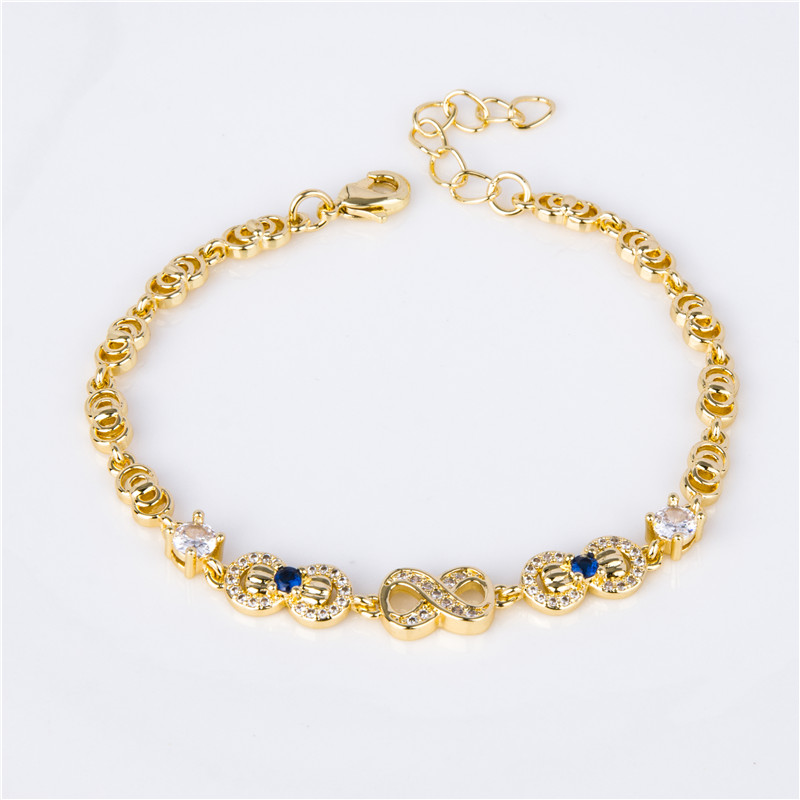Gold-Plated Heart Link Bracelet - Interlocking Heart Chain, Classic Everyday Jewelry Gift for Women