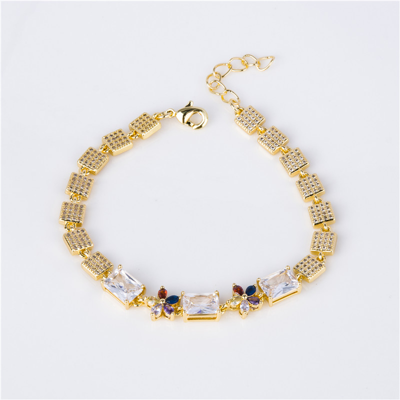 Gold-Plated Pearl & Blue Crystal Bracelet - Ivory Pearls with Sapphire Accents, Classic Jewelry for Women