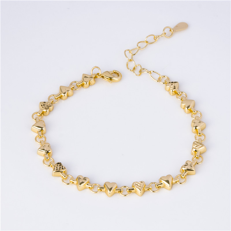 Gold-Plated XOXO Chain Bracelet - Textured Hugs & Kisses Links, Chic Everyday Jewelry for Women