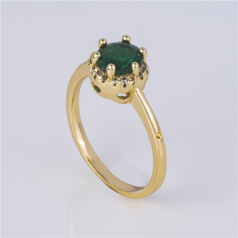 Gold-Plated Crown Setting Ring - Oval Color Stone in Tulip Prongs, Vintage Style Solitaire Gold-Plated Crown Setting Ring - Oval Color Stone in Tulip Prongs, Vintage Style Solitaire