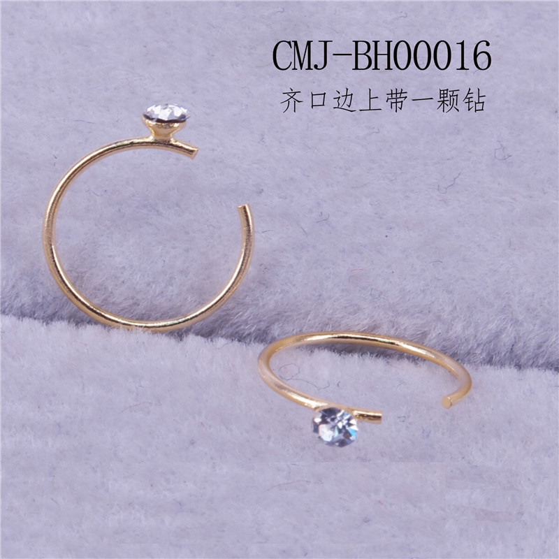 Gold Flush CZ Nose Hoop - Warm-Tone Copper Nose Ring with Top Crystal for Women Gold Flush CZ Nose Hoop - Warm-Tone Copper Nose Ring with Top Crystal for Women