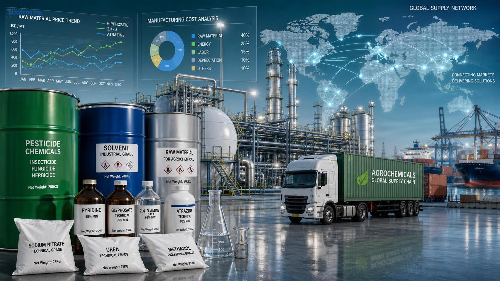 Những yếu tố nào chi phối giá hóa chất nông nghiệp khi chi phí nguyên liệu thô biến động