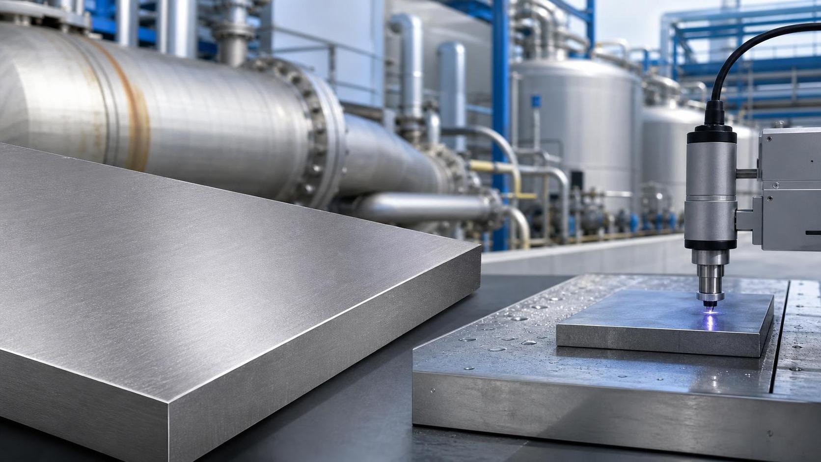 What affects the cost of a nickel alloy steel plate in corrosive service