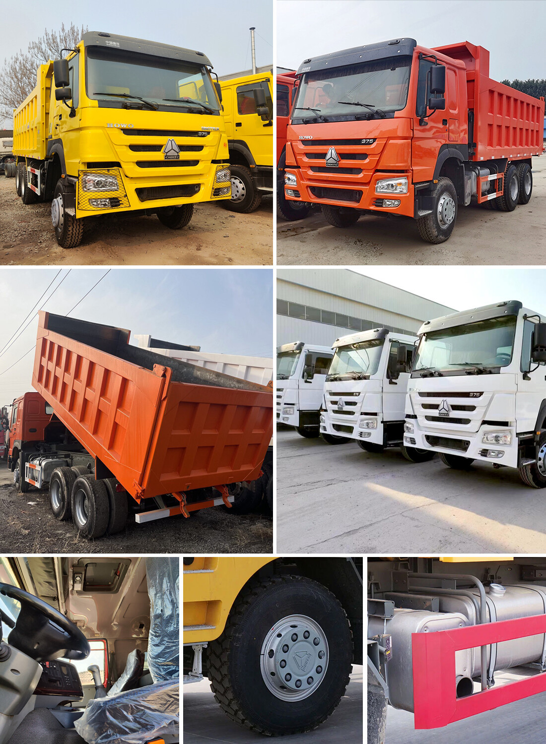 Самосвал Sinotruk Howo с 10 колёсами, мощностью 375 л. с., колёсной формулой 6x4 и грузоподъёмностью 30 тонн