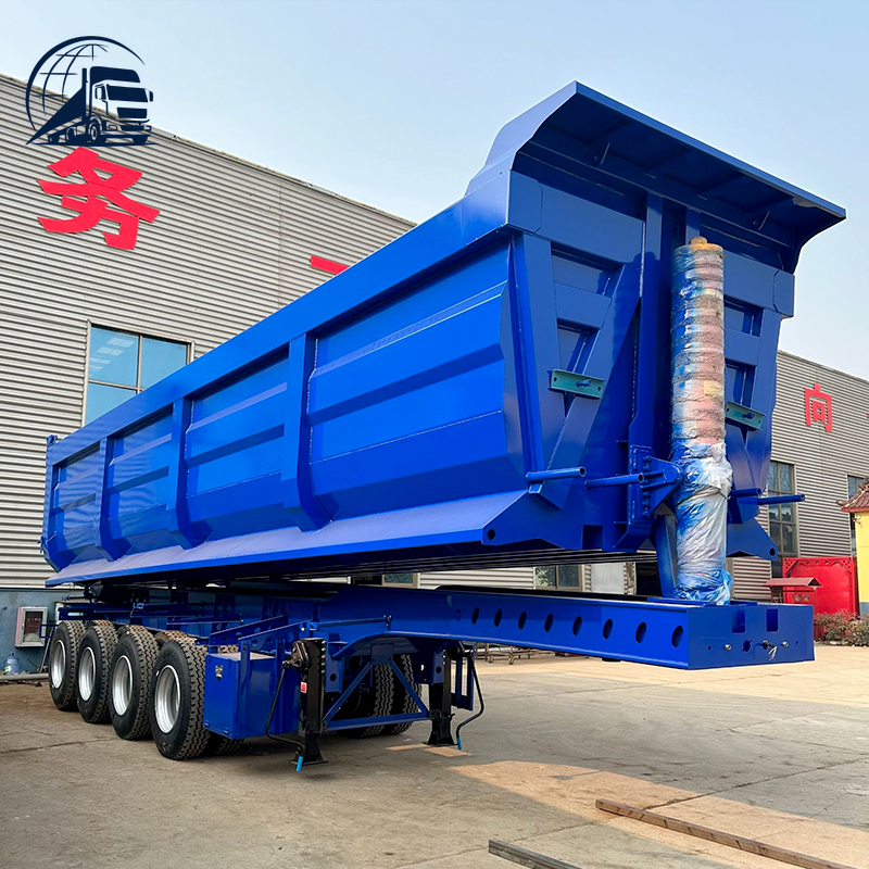 Semi-remorque benne en U à 3 essieux, 80 tonnes