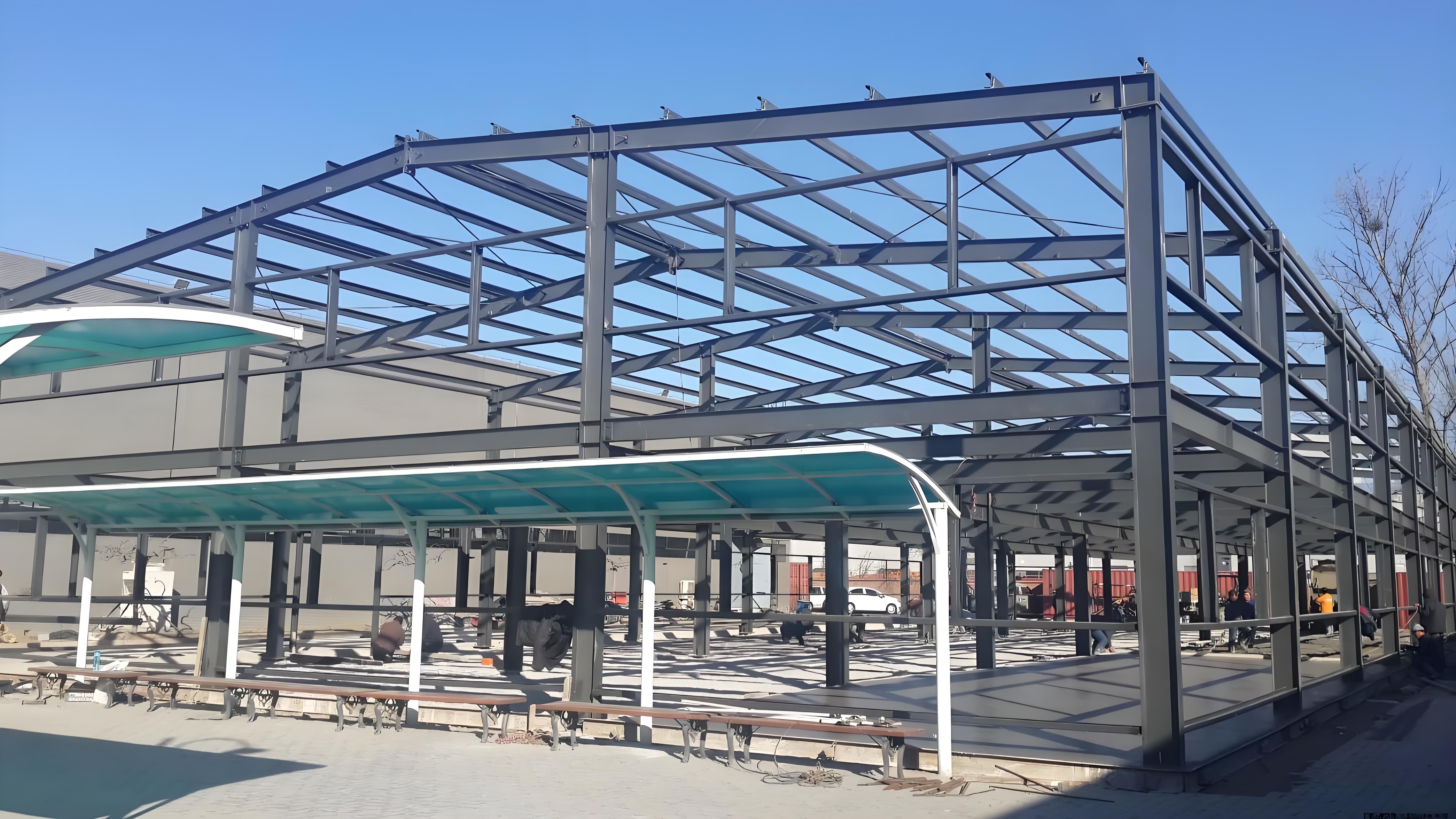 Multi-layer industrial steel structure building structure, suitable for shopping malls and commercial purposes