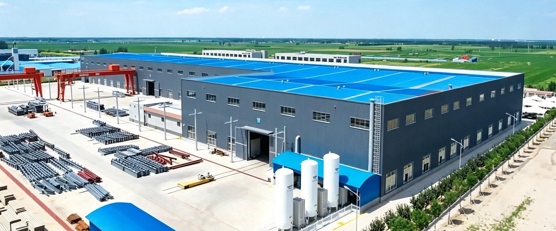 hero-aerial Aerial view of Keming Steel Structure 120,000 m2 fabrication facility